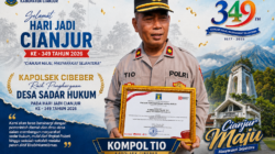 HJC ke-349 Jadi Momen Apresiasi, Kapolsek Cibeber Terima Penghargaan Desa Sadar Hukum