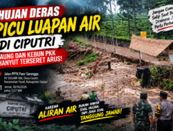 Hujan Deras Picu Luapan Air Besar, Sapu Bersih Kebun PKK Desa Ciputri